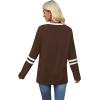imageSAMPEEL Long Sleeve Shirts for Women Color Block Casual Tops Crew Neck Fall Basic Tees Fashion Clothes 202504 Brown