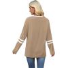 imageSAMPEEL Long Sleeve Shirts for Women Color Block Casual Tops Crew Neck Fall Basic Tees Fashion Clothes 202505 Khaki