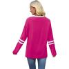 imageSAMPEEL Long Sleeve Shirts for Women Color Block Casual Tops Crew Neck Fall Basic Tees Fashion Clothes 202507 Hot Pink