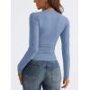 imageTrendy Queen Long Sleeve Shirts for Women 2025 Fall Fashion V Neck Basics Crop Tops Slim Fitted Y2K Tops Outfits ClothesBlue Gray