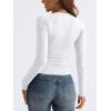 imageTrendy Queen Long Sleeve Shirts for Women 2025 Fall Fashion V Neck Basics Crop Tops Slim Fitted Y2K Tops Outfits ClothesWhite