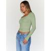 imageTrendy Queen Womens Long Sleeve Tops Going Out Top Trendy Cute Shirt Y2k Clothes Fashion Clothing Fall Outfits 2025Fruit Green