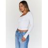 imageTrendy Queen Womens Long Sleeve Tops Going Out Top Trendy Cute Shirt Y2k Clothes Fashion Clothing Fall Outfits 2025White