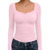imageTrendy Queen Womens Long Sleeve Tops Going Out Top Trendy Cute Shirt Y2k Clothes Fashion Clothing Fall Outfits 2025Pink