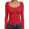imageTrendy Queen Womens Long Sleeve Tops Going Out Top Trendy Cute Shirt Y2k Clothes Fashion Clothing Fall Outfits 2025Red