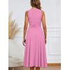 imageKaximil Womens Square Neck Corset A Line Maxi Dress Ruffle Ruched Waist Flowy Long DressesPink