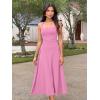 imageKaximil Womens Square Neck Corset A Line Maxi Dress Ruffle Ruched Waist Flowy Long DressesPink