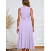 imageKaximil Womens Square Neck Corset A Line Maxi Dress Ruffle Ruched Waist Flowy Long DressesPurple