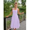 imageKaximil Womens Square Neck Corset A Line Maxi Dress Ruffle Ruched Waist Flowy Long DressesPurple