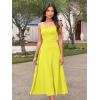 imageKaximil Womens Square Neck Corset A Line Maxi Dress Ruffle Ruched Waist Flowy Long DressesYellow