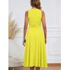 imageKaximil Womens Square Neck Corset A Line Maxi Dress Ruffle Ruched Waist Flowy Long DressesYellow