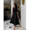imageKaximil Womens Boat Neck Sleeveless A Line Maxi Dress Ruffle Flowy Casual Long DressesBlack