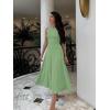 imageKaximil Womens Boat Neck Sleeveless A Line Maxi Dress Ruffle Flowy Casual Long DressesPea Green