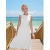 imageKaximil Womens Boat Neck Sleeveless A Line Maxi Dress Ruffle Flowy Casual Long DressesWhite