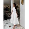 imageKaximil Womens Boat Neck Sleeveless A Line Maxi Dress Ruffle Flowy Casual Long DressesWhite