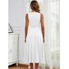 imageKaximil Womens Boat Neck Sleeveless A Line Maxi Dress Ruffle Flowy Casual Long DressesWhite