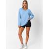 imageTrendy Queen Oversized Tshirts for Women Workout Plus Size Gym Tops V Neck Long Sleeve T Shirts Spring Casual Basic TeesSky Blue
