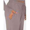 imageTrendy Queen Womens 2 Piece Matching Lounge Set Long Sleeve Slightly Crop Top Wide Leg Pants Casual SweatsuitRose Taupe