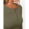 imageTrendy Queen Womens Long Sleeve Shirts 2025 Henley Casual Fall Outfits Fitted Cotton Tops Ribbed Fashion Basic TeesArmygreen