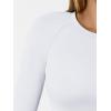 imageTrendy Queen Womens Long Sleeve Shirts Crop Tops Basic Workout Tees Going Out for Teen GirlsWhite