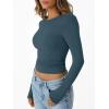 imageTrendy Queen Womens Long Sleeve Shirts Crop Tops Fall Fashion 2025 Going Out Basic Winter ClothesHazeblue