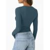 imageTrendy Queen Womens Long Sleeve Shirts Crop Tops Fall Fashion 2025 Going Out Basic Winter ClothesHazeblue
