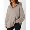 imageTrendy Queen Womens Oversized V Neck Hoodies with Thumb Hole Pullover Sweatshirts Y2k Clothes Fall Fashion Outfits 2025Coffeegrey