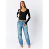 imageTrendy Queen Womens Scoop Neck Long Sleeve Shirts Skinny Going Out Crop Tops Cute Fall Fashion 2025 ClothesBlack