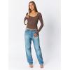imageTrendy Queen Womens Scoop Neck Long Sleeve Shirts Skinny Going Out Crop Tops Cute Fall Fashion 2025 ClothesCoffee