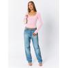 imageTrendy Queen Womens Scoop Neck Long Sleeve Shirts Skinny Going Out Crop Tops Cute Fall Fashion 2025 ClothesPink
