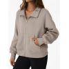 imageTrendy Queen Womens Zip Up Hoodies Oversized Crewneck Sweatshirts Casual Jackets Y2k Clothes Fall Fashion Outfits 2025Coffeegrey