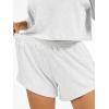 imageAnotherChill Womens Cropped Waffle Knit Lounge Set  Short Sleeve Henley Top and High Waisted Shorts 2 Piece Casual OutfitLightgrey