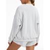 imageAnotherChill Womens Oversized Waffle Knit Lounge Set Long Sleeve Sweatshirt and High Waisted Shorts 2 Piece Casual OutfitLightgrey