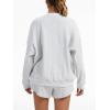 imageAnotherChill Womens Oversized Waffle Knit Lounge Set Long Sleeve Sweatshirt and High Waisted Shorts 2 Piece Casual OutfitLightgrey