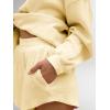 imageAnotherChill Womens Oversized Waffle Knit Lounge Set Long Sleeve Sweatshirt and High Waisted Shorts 2 Piece Casual OutfitYellow