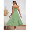 imageKaximil Womens Square Neck Sleeveless A Line Maxi Dress Smocked Ruffle Flowy Casual Long DressesPea Green