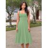 imageKaximil Womens Square Neck Sleeveless A Line Maxi Dress Smocked Ruffle Flowy Casual Long DressesPea Green