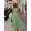 imageKaximil Womens Square Neck Sleeveless A Line Maxi Dress Smocked Ruffle Flowy Casual Long DressesPea Green