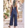 imageJumpsuits for Women 2025 Summer Rompers Boho Floral Overalls Casual Wide Leg Long Pant One Piece Vacation OutfitsBlue