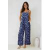 imageJumpsuits for Women 2025 Summer Rompers Boho Floral Overalls Casual Wide Leg Long Pant One Piece Vacation OutfitsBlue