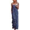 imageJumpsuits for Women 2025 Summer Rompers Boho Floral Overalls Casual Wide Leg Long Pant One Piece Vacation OutfitsBlue