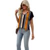 imageSAMPEEL Womens Summer Tops 2025 Cap Sleeve Trendy V Neck Loose Fit T Shirts36pattern 06