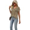 imageSAMPEEL Womens Summer Tops 2025 Cap Sleeve Trendy V Neck Loose Fit T Shirts44pattern 14