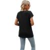 imageSAMPEEL Womens Summer Tops 2025 Cap Sleeve Trendy V Neck Loose Fit T ShirtsPlain Black