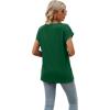 imageSAMPEEL Womens Summer Tops 2025 Cap Sleeve Trendy V Neck Loose Fit T ShirtsPlain Green