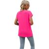 imageSAMPEEL Womens Summer Tops 2025 Cap Sleeve Trendy V Neck Loose Fit T ShirtsPlain Hot Pink