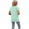 imageSAMPEEL Womens Summer Tops 2025 Cap Sleeve Trendy V Neck Loose Fit T ShirtsPlain Lake Green