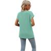 imageSAMPEEL Womens Summer Tops 2025 Cap Sleeve Trendy V Neck Loose Fit T ShirtsPlain Light Green