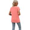 imageSAMPEEL Womens Summer Tops 2025 Cap Sleeve Trendy V Neck Loose Fit T ShirtsPlain Red