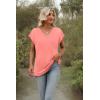 imageSAMPEEL Womens Summer Tops 2025 Cap Sleeve Trendy V Neck Loose Fit T ShirtsPlain Red